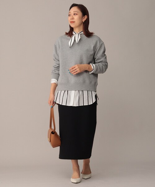 UNTITLED（アンタイトル）の「◆ダブルフェイスジャージ ナロースカート【洗える】（スカート・レディース・アイボリー/ブラック・03/48/02/00/01/04/44/42）」の17枚目の写真