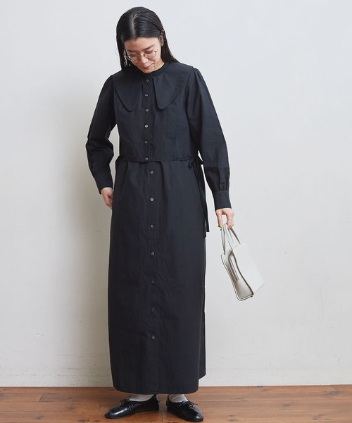 美品 fig London フィグロンドン 袖プリーツ コットン ワンピース fig London（フィグロンドン）の「DAY shirt dress（シャツ