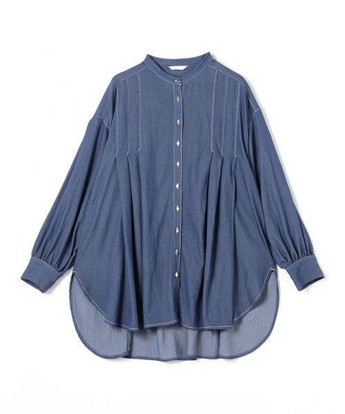 NICOLE white（ニコルホワイト）の「ボリューム袖デニムブラウス（シャツ/ブラウス・レディース・ブラック/ブルー系/オフホワイト・FREE）」の8枚目の写真