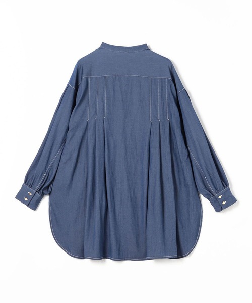 NICOLE white（ニコルホワイト）の「ボリューム袖デニムブラウス（シャツ/ブラウス・レディース・ブラック/ブルー系/オフホワイト・FREE）」の9枚目の写真