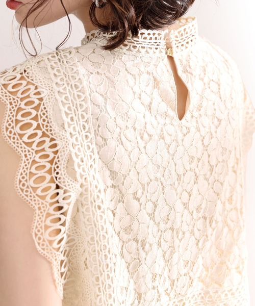 classicalelf（クラシカルエルフ）の「高まるロマンティックムード。結婚式にも。コットンレースドッキングワンピース（ドレス・レディース・アイボリー/ブラック/グレー・LARGE/MEDIUM/SMALL/X-LARGE）」の6枚目の写真