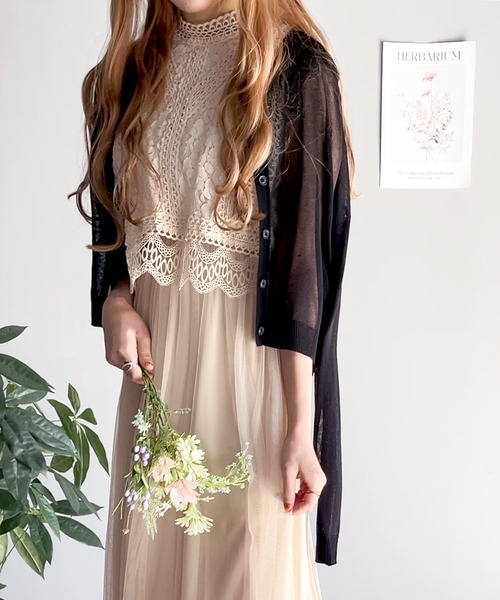 classicalelf（クラシカルエルフ）の「高まるロマンティックムード。結婚式にも。コットンレースドッキングワンピース（ドレス・レディース・アイボリー/ブラック/グレー・LARGE/MEDIUM/SMALL/X-LARGE）」の13枚目の写真