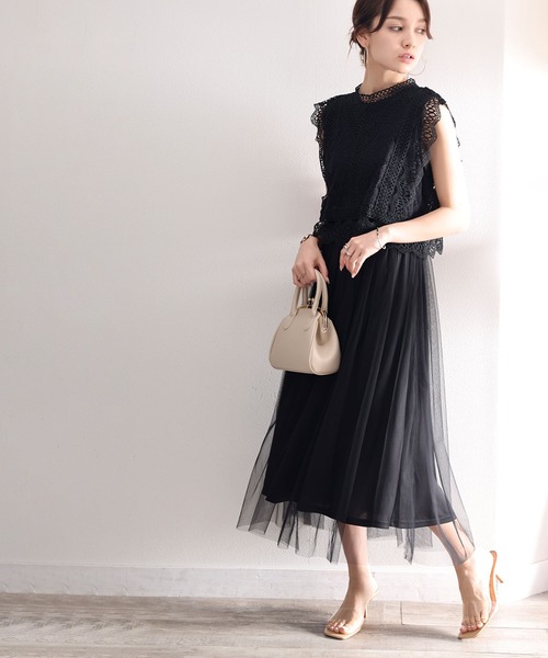 classicalelf（クラシカルエルフ）の「高まるロマンティックムード。結婚式にも。コットンレースドッキングワンピース（ドレス・レディース・アイボリー/ブラック/グレー・LARGE/MEDIUM/SMALL/X-LARGE）」の17枚目の写真