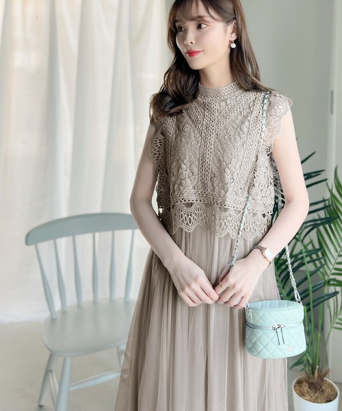 classicalelf（クラシカルエルフ）の「高まるロマンティックムード。結婚式にも。コットンレースドッキングワンピース（ドレス・レディース・アイボリー/ブラック/グレー・LARGE/MEDIUM/SMALL/X-LARGE）」の21枚目の写真