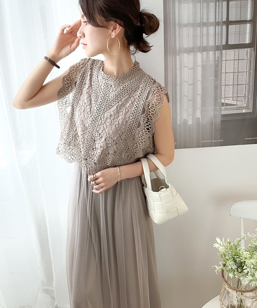 classicalelf（クラシカルエルフ）の「高まるロマンティックムード。結婚式にも。コットンレースドッキングワンピース（ドレス・レディース・アイボリー/ブラック/グレー・LARGE/MEDIUM/SMALL/X-LARGE）」の22枚目の写真