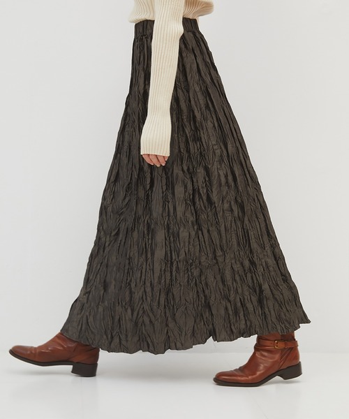 RANDEBOO（ランデブー）の「Washer long skirt（スカート・レディース・ブラウン/カーキ・FREE）」の2枚目の写真