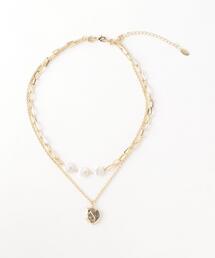 BEAUTY&YOUTH UNITED ARROWS | BY フェイクパール×サークルプレート ネックレス-2WAY-(ネックレス)