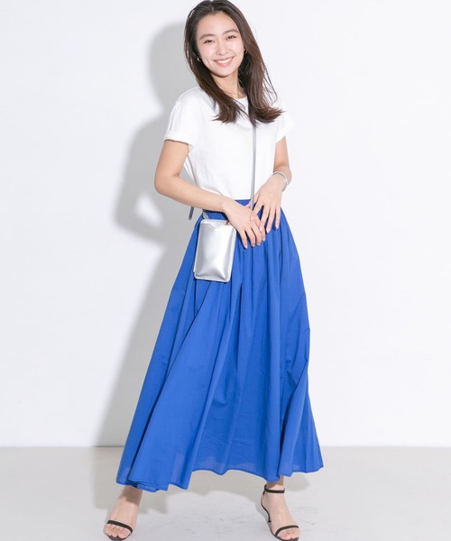 URBAN RESEARCH ROSSO WOMEN（アーバンリサーチ　ロッソ）の「ウエストギャザーロングスカート（スカート・レディース・グリーン/ピンク系その他/ブルー/ブラウン・FREE）」の20枚目の写真