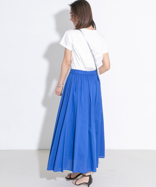 URBAN RESEARCH ROSSO WOMEN（アーバンリサーチ　ロッソ）の「ウエストギャザーロングスカート（スカート・レディース・グリーン/ピンク系その他/ブルー/ブラウン・FREE）」の22枚目の写真