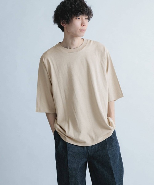 FORK&SPOON（フォークアンドスプーン）の「『ユニセックス』FORK&SPOON　セミシルケット5分袖カットソー（Tシャツ/カットソー・メンズ・ブルー系その他/オフホワイト/ベージュ/ネイビー・5/4）」の3枚目の写真