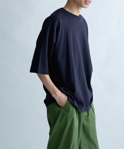 FORK&SPOON（フォークアンドスプーン）の「『ユニセックス』FORK&SPOON　セミシルケット5分袖カットソー（Tシャツ/カットソー・メンズ・ブルー系その他/オフホワイト/ベージュ/ネイビー・5/4）」の4枚目の写真