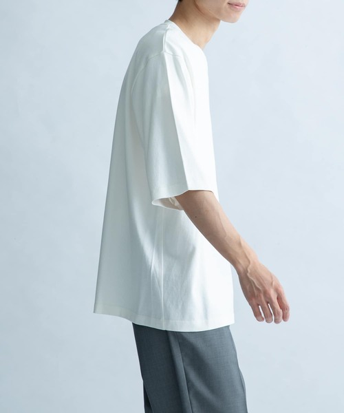 FORK&SPOON（フォークアンドスプーン）の「『ユニセックス』FORK&SPOON　セミシルケット5分袖カットソー（Tシャツ/カットソー・メンズ・ブルー系その他/オフホワイト/ベージュ/ネイビー・5/4）」の2枚目の写真