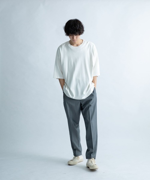 FORK&SPOON（フォークアンドスプーン）の「『ユニセックス』FORK&SPOON　セミシルケット5分袖カットソー（Tシャツ/カットソー・メンズ・ブルー系その他/オフホワイト/ベージュ/ネイビー・5/4）」の8枚目の写真