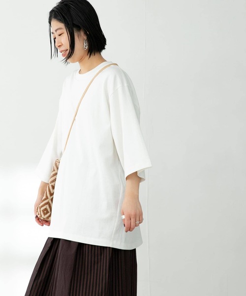 FORK&SPOON（フォークアンドスプーン）の「『ユニセックス』FORK&SPOON　セミシルケット5分袖カットソー（Tシャツ/カットソー・メンズ・ブルー系その他/オフホワイト/ベージュ/ネイビー・5/4）」の10枚目の写真