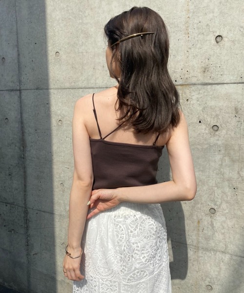 one after another NICE CLAUP(ワンアフターアナザーナイスクラップ)の「カップ付き2wayキャミソール(キャミソール・レディース・オフホワイト/ブラック/ブラウン/ピンク・FREE)」の18枚目の写真