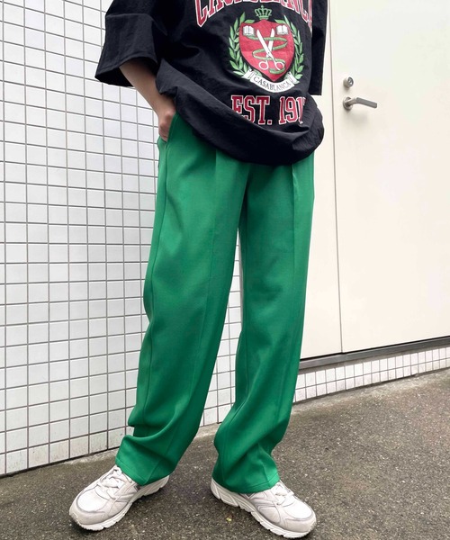NO NEED(ノーニード)の「カラーワイドスラックス イージーウエスト/ワイドシルエット/カラーパンツ/(スラックス・メンズ・イエロー/グリーン/ブラック/レッド・L/M)」の18枚目の写真
