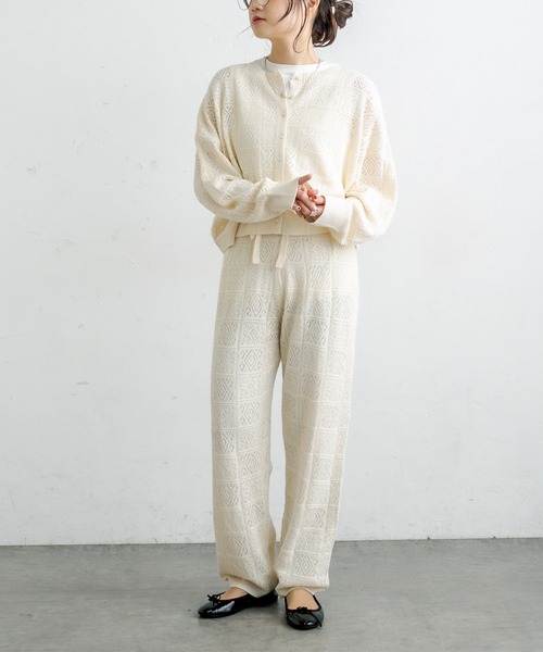 PUAL CE CIN(ピュアルセシン)の「すかし編みパンツ(その他パンツ・レディース・グレー/ナチュラル・FREE)」の10枚目の写真