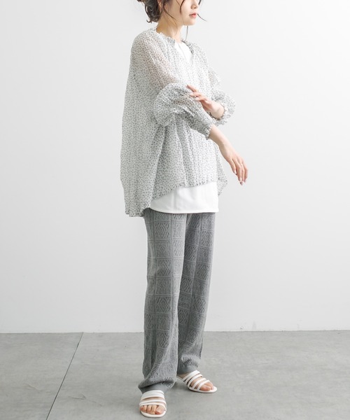 PUAL CE CIN(ピュアルセシン)の「すかし編みパンツ(その他パンツ・レディース・グレー/ナチュラル・FREE)」の15枚目の写真