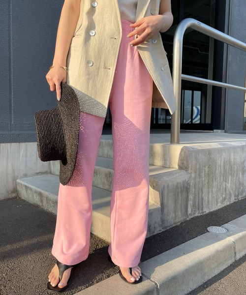 SHENERY（シーナリー）の「スウェットパンツ（スウェットパンツ・レディース・アイボリー/ピンク・FREE）」の2枚目の写真