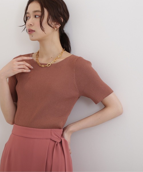 NATURAL BEAUTY BASIC（ナチュラルビューティーベーシック）の「ベーシックリブニット（ニット/セーター・レディース・ブラック/ブラウン/ブルー・MEDIUM）」の11枚目の写真