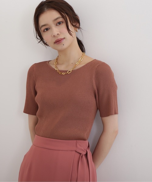 NATURAL BEAUTY BASIC（ナチュラルビューティーベーシック）の「ベーシックリブニット（ニット/セーター・レディース・ブラック/ブラウン/ブルー・MEDIUM）」の12枚目の写真