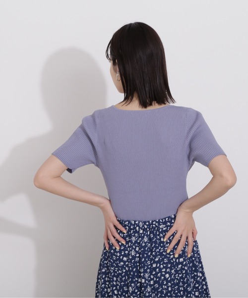 NATURAL BEAUTY BASIC（ナチュラルビューティーベーシック）の「ベーシックリブニット（ニット/セーター・レディース・ブラック/ブラウン/ブルー・MEDIUM）」の18枚目の写真