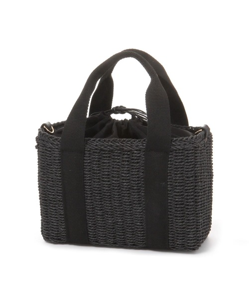 LEPSIM（レプシィム）の「【WEB限定】ペーパーミニTOTE　263007（かごバッグ・レディース・ブラック/ベージュ/グレイッシュベージュ・ONE SIZE）」の12枚目の写真