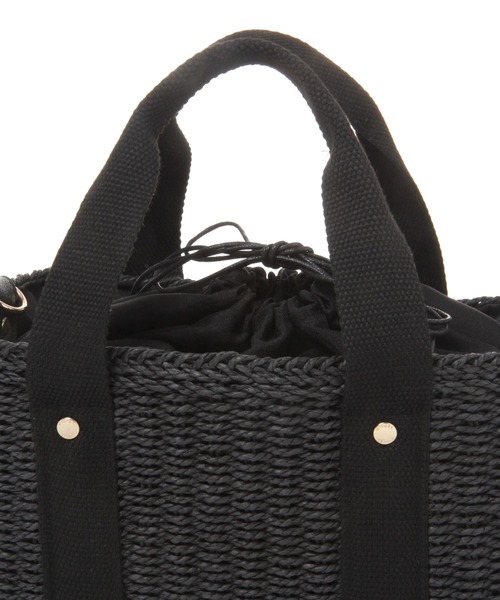 LEPSIM（レプシィム）の「【WEB限定】ペーパーミニTOTE　263007（かごバッグ・レディース・ブラック/ベージュ/グレイッシュベージュ・ONE SIZE）」の18枚目の写真