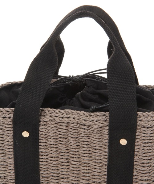 LEPSIM（レプシィム）の「【WEB限定】ペーパーミニTOTE　263007（かごバッグ・レディース・ブラック/ベージュ/グレイッシュベージュ・ONE SIZE）」の15枚目の写真