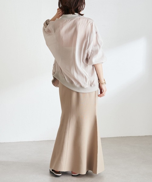 COLLAGE GALLARDAGALANTE(コラージュガリャルダガランテ)の「夏まで着るアウター/シアーMA-1(MA-1・レディース・ブラック/ライトベージュ・FREE)」の5枚目の写真