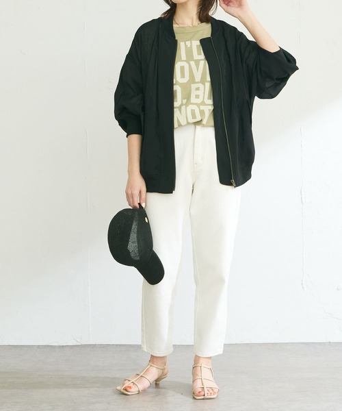 COLLAGE GALLARDAGALANTE(コラージュガリャルダガランテ)の「夏まで着るアウター/シアーMA-1(MA-1・レディース・ブラック/ライトベージュ・FREE)」の11枚目の写真