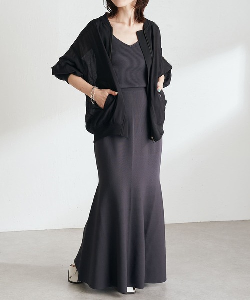 COLLAGE GALLARDAGALANTE(コラージュガリャルダガランテ)の「夏まで着るアウター/シアーMA-1(MA-1・レディース・ブラック/ライトベージュ・FREE)」の22枚目の写真