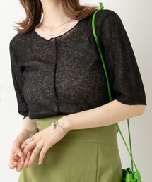 Kastane | 【WEB限定カラーあり】シアーリブ5分袖Tee(Tシャツ/カットソー)