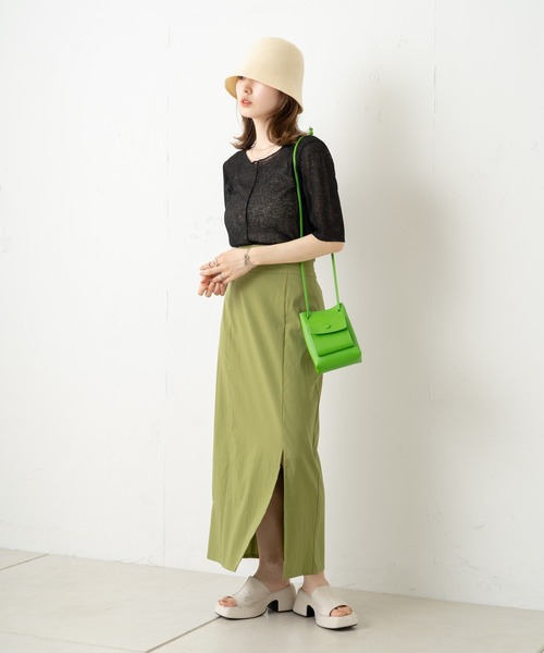 Kastane（カスタネ）の「【WEB限定カラーあり】シアーリブ5分袖Tee（Tシャツ/カットソー・レディース・アイボリー/ピンク/ブラック/イエロー/グリーン系その他・FREE）」の10枚目の写真