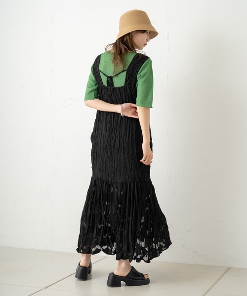 Kastane（カスタネ）の「【WEB限定カラーあり】シアーリブ5分袖Tee（Tシャツ/カットソー・レディース・アイボリー/ピンク/ブラック/イエロー/グリーン系その他・FREE）」の18枚目の写真