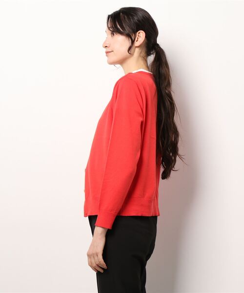 Lugnoncure(ルノンキュール)の「コットン天竺クルーネックカーディガン(カーディガン/ボレロ・レディース・ブラック/レッド/オフホワイト/グリーン・フリ-)」の6枚目の写真