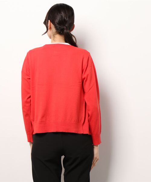 Lugnoncure(ルノンキュール)の「コットン天竺クルーネックカーディガン(カーディガン/ボレロ・レディース・ブラック/レッド/オフホワイト/グリーン・フリ-)」の5枚目の写真