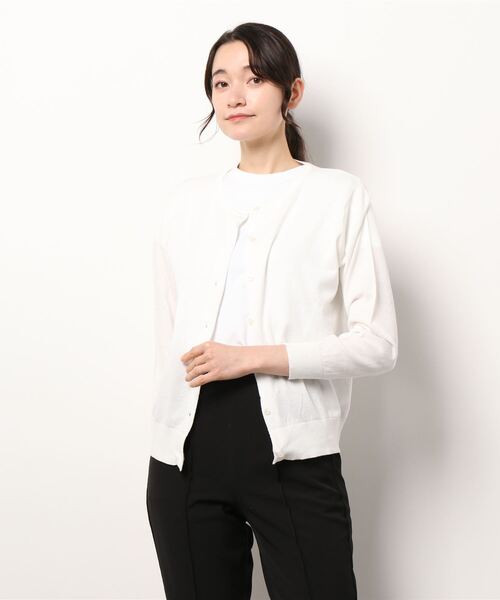 Lugnoncure(ルノンキュール)の「コットン天竺クルーネックカーディガン(カーディガン/ボレロ・レディース・ブラック/レッド/オフホワイト/グリーン・フリ-)」の14枚目の写真