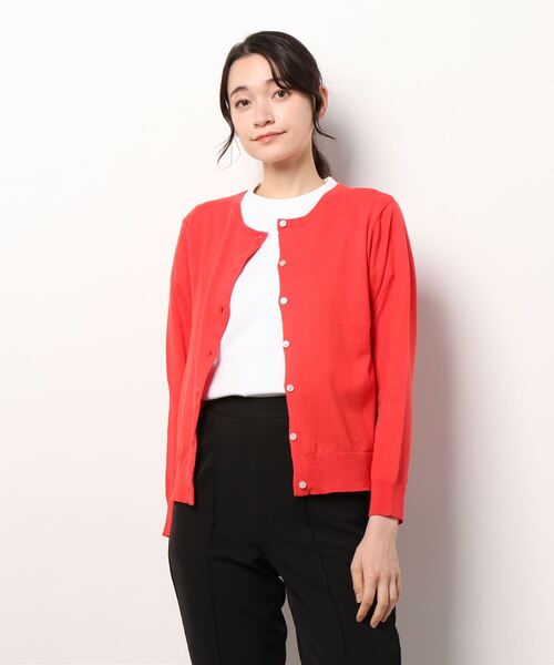 Lugnoncure(ルノンキュール)の「コットン天竺クルーネックカーディガン(カーディガン/ボレロ・レディース・ブラック/レッド/オフホワイト/グリーン・フリ-)」の16枚目の写真