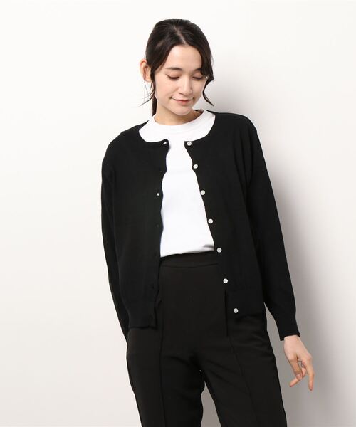 Lugnoncure(ルノンキュール)の「コットン天竺クルーネックカーディガン(カーディガン/ボレロ・レディース・ブラック/レッド/オフホワイト/グリーン・フリ-)」の17枚目の写真