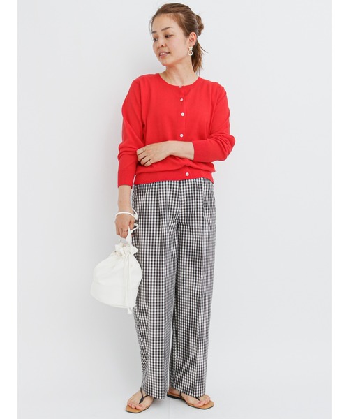 Lugnoncure(ルノンキュール)の「コットン天竺クルーネックカーディガン(カーディガン/ボレロ・レディース・ブラック/レッド/オフホワイト/グリーン・フリ-)」の8枚目の写真