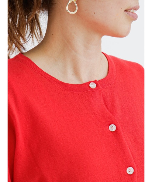 Lugnoncure(ルノンキュール)の「コットン天竺クルーネックカーディガン(カーディガン/ボレロ・レディース・ブラック/レッド/オフホワイト/グリーン・フリ-)」の12枚目の写真