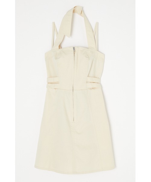 MOUSSY（マウジー）の「HALTER NECK JUMPER スカート（ジャンパースカート・レディース・ライトカーキ/キナリ/ブラック・2/1）」の6枚目の写真