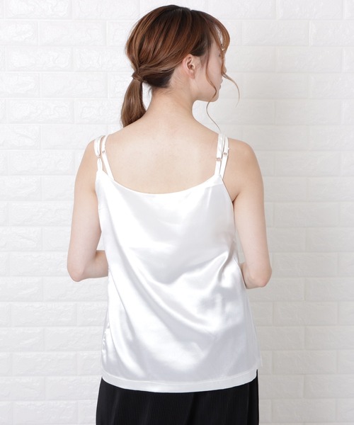 Lace Ladies(レースレディース)の「サテンキャミソール(Tシャツ/カットソー・レディース・ホワイト/ブラック/ベージュ/グレー/グリーン・M/L)」の20枚目の写真