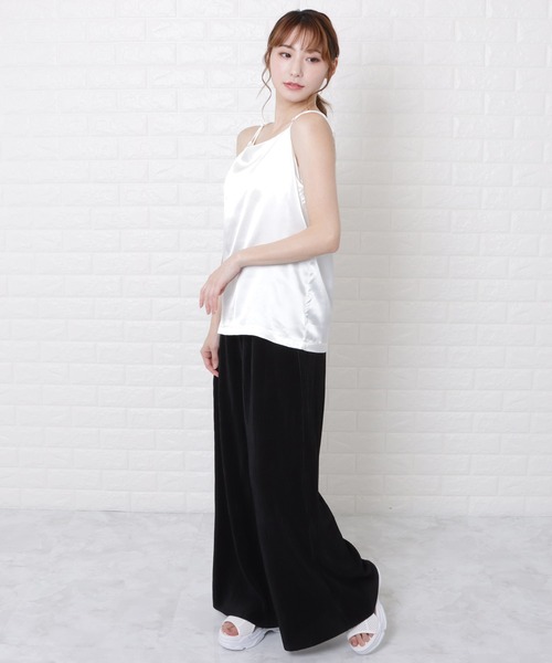 Lace Ladies(レースレディース)の「サテンキャミソール(Tシャツ/カットソー・レディース・ホワイト/ブラック/ベージュ/グレー/グリーン・M/L)」の18枚目の写真