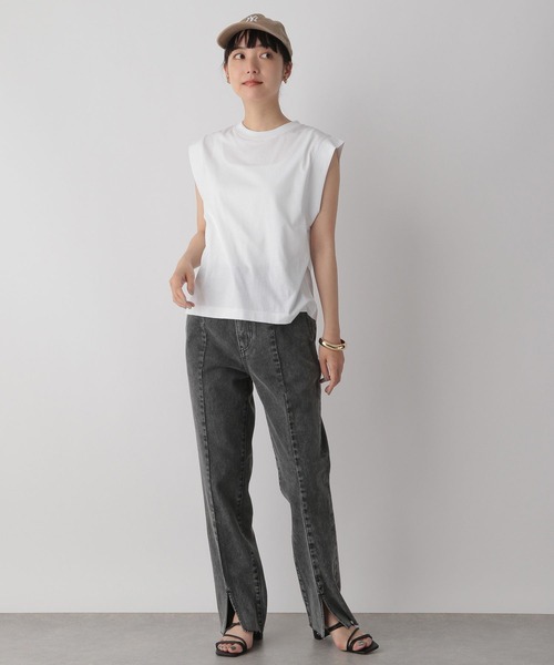 LOWRYS FARM(ローリーズファーム)の「ケミカルフロントスリットデニムパンツ 294281(デニムパンツ・レディース・グレー・SMALL/MEDIUM/LARGE)」の12枚目の写真