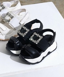 KOBE LETTUCE | ビジューベルクロサンダル(サンダル)