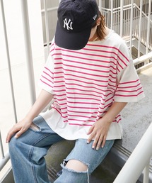 パネルボーダー半袖Tシャツ