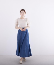 PAPAVER（パパヴェル）の「【papaver】袖オーガンジーｘテレコBL（シャツ/ブラウス）」