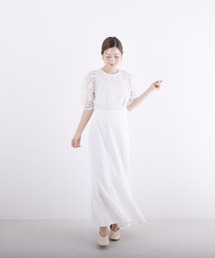 PAPAVER（パパヴェル）の「【papaver】袖オーガンジーｘテレコBL（シャツ/ブラウス）」